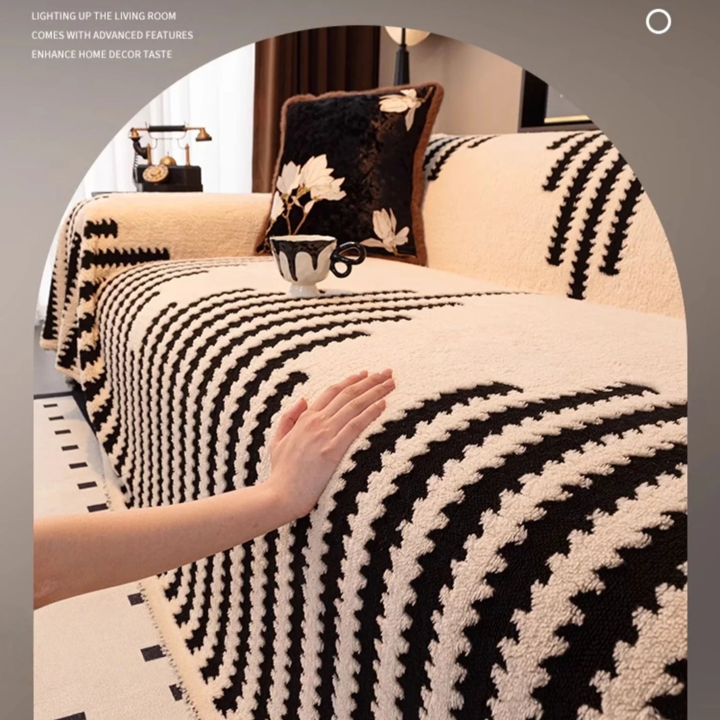 Luxury Tufted Fleece Sofa Cover