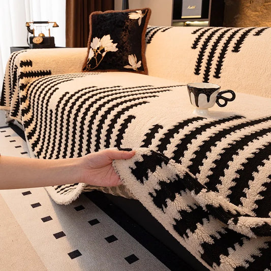 Luxury Tufted Fleece Sofa Cover