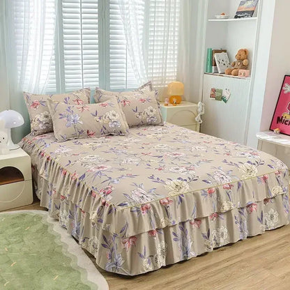 Elegant Floral Anti-Slip Bedset