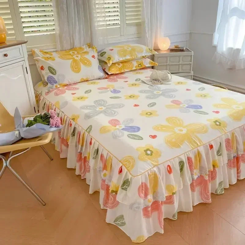 Elegant Floral Anti-Slip Bedset