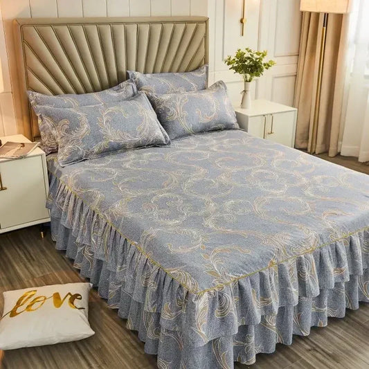 Elegant Floral Anti-Slip Bedset