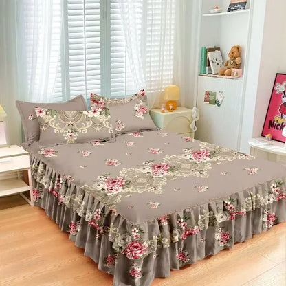 Elegant Floral Anti-Slip Bedset