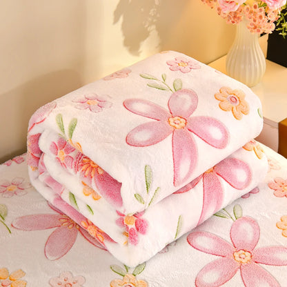 Vintage Floral Plush Fleece Throw