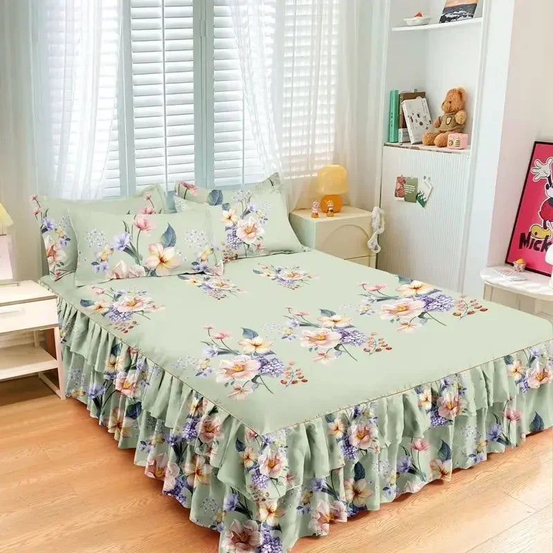 Elegant Floral Anti-Slip Bedset
