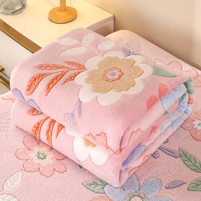 Vintage Floral Plush Fleece Throw