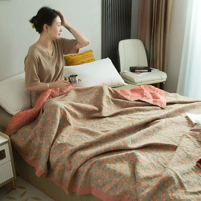 Triple-Layered Breathable Cotton Jacquard Quilt