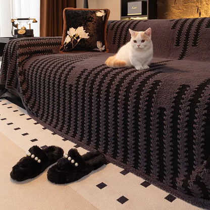 Luxury Tufted Fleece Sofa Cover