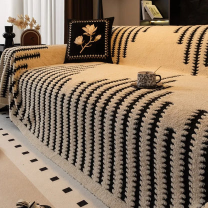Luxury Tufted Fleece Sofa Cover