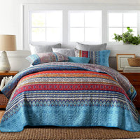 Reversible Bohemian Cotton Quilt Set