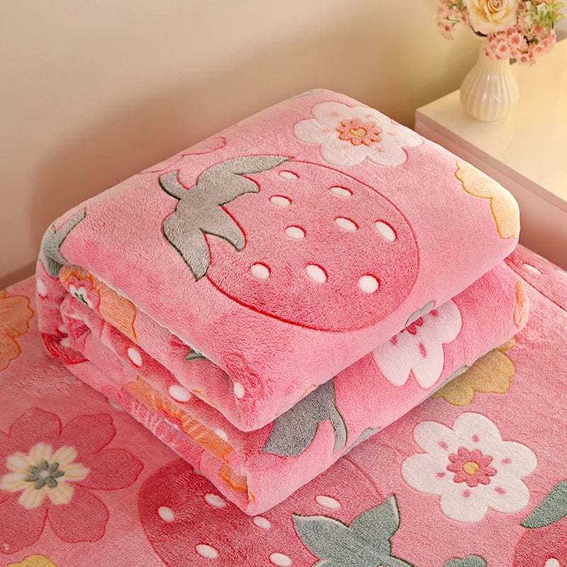 Vintage Floral Plush Fleece Throw