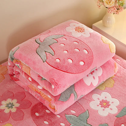 Vintage Floral Plush Fleece Throw