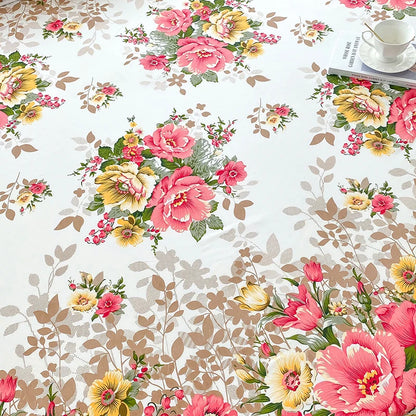 Elegant Botanical Reactive Print Fitted Sheet