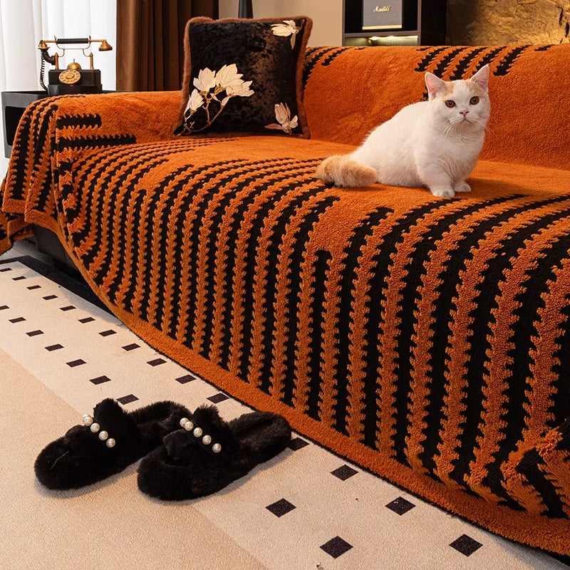 Luxury Tufted Fleece Sofa Cover