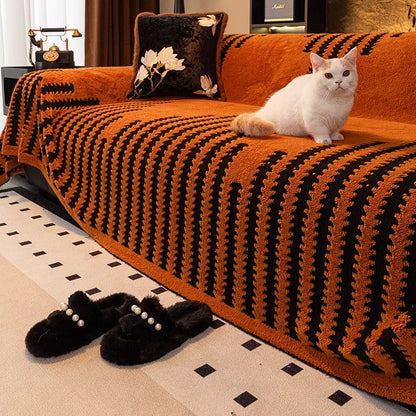 Luxury Tufted Fleece Sofa Cover