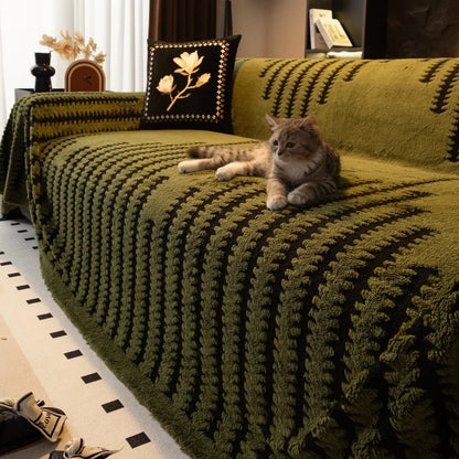 Luxury Tufted Fleece Sofa Cover