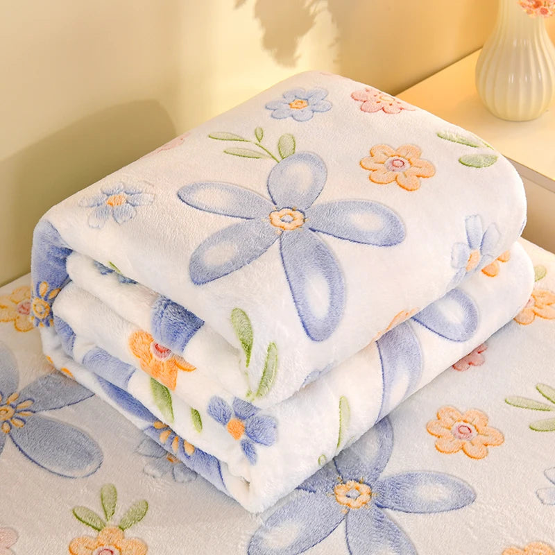 Vintage Floral Plush Fleece Throw