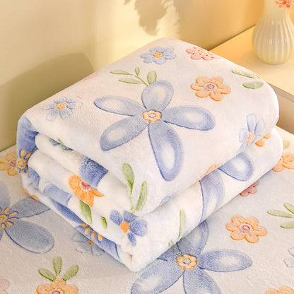 Vintage Floral Plush Fleece Throw
