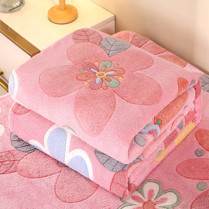 Vintage Floral Plush Fleece Throw